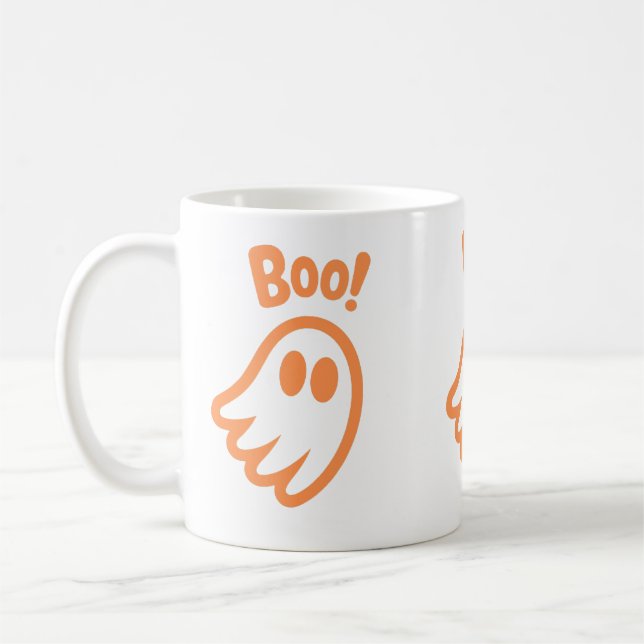 Caneca De Café Boo Bonito! - Design de Halloween (Esquerda)