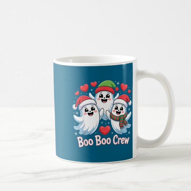Caneca De Café Boo-boo Crew Christmas Ghost Santa Hat Halloween H (Direita)