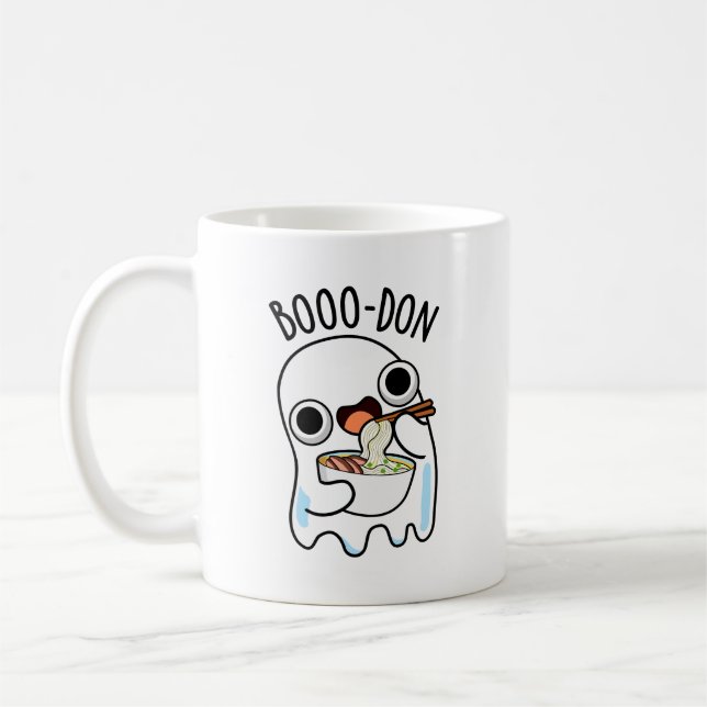 Caneca De Café Boo-don Udon Pun engraçado do fantasma  (Esquerda)
