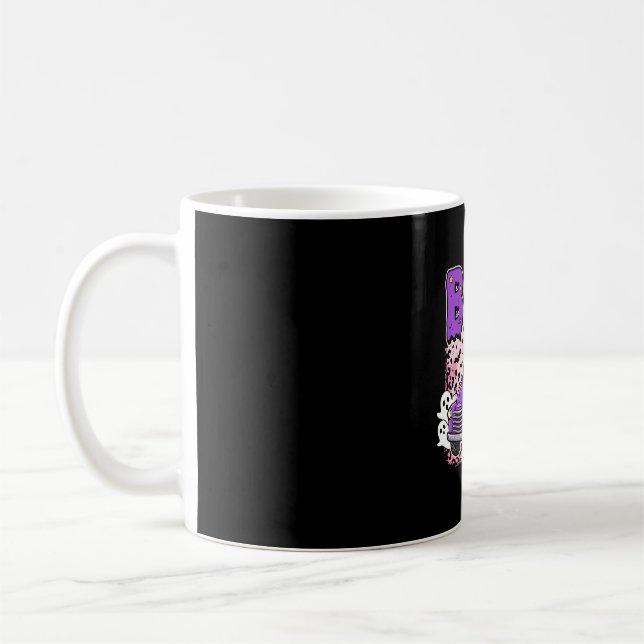 Caneca De Café Boo Halloween Caminhão Roxo Fantasma e Abóboras De (Esquerda)