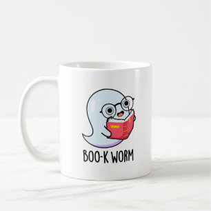 Caneca De Café Boo-k Worm Dia de as Bruxas engraçado Bookworm Gho