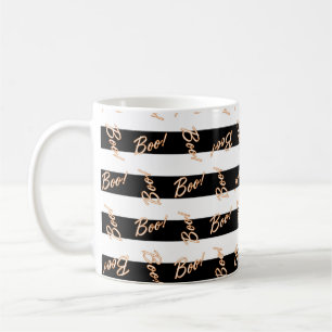 Caneca de Café BOO Listrada Preto e Branco de Hall