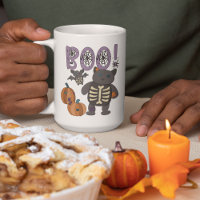 Boo! Skeleton bonito e Bat Halloween