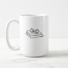 Caneca De Café Book Pile- Minimalist Book Lover 
