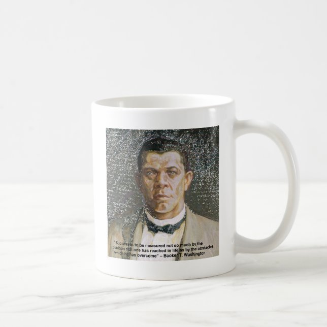 Caneca De Café Booker T Washington & Citação de Sucesso (Direita)
