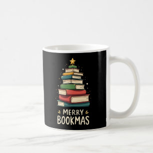 Caneca De Café Bookmas felizes - Pilha Festiva de Livros