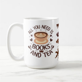 Caneca De Café Books and Tea Cozy Reader Graphic