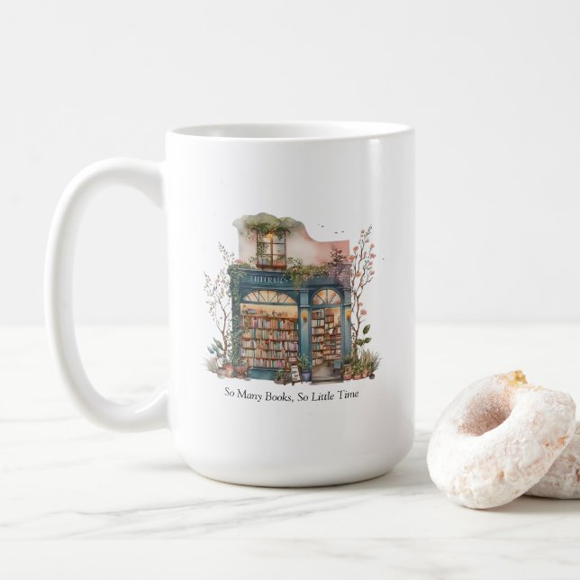 Caneca De Café Bookstore Mug (Com Donut)