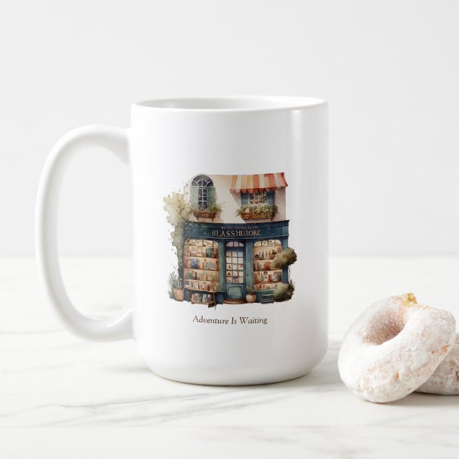 Caneca De Café Bookstore Mug (Com Donut)