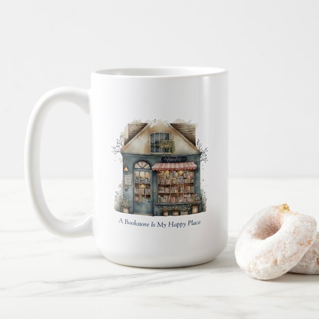 Caneca De Café Bookstore Mug (Com Donut)