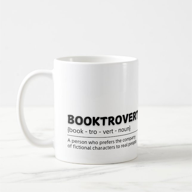 Caneca De Café Booktrovert: Ficção Sobre Realidade Mug (Esquerda)