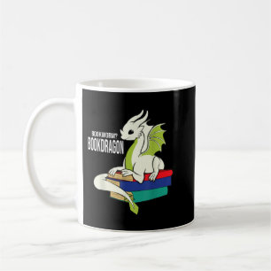 Caneca De Café Bookworm Dragão Leitura Livros T-Shirt Co