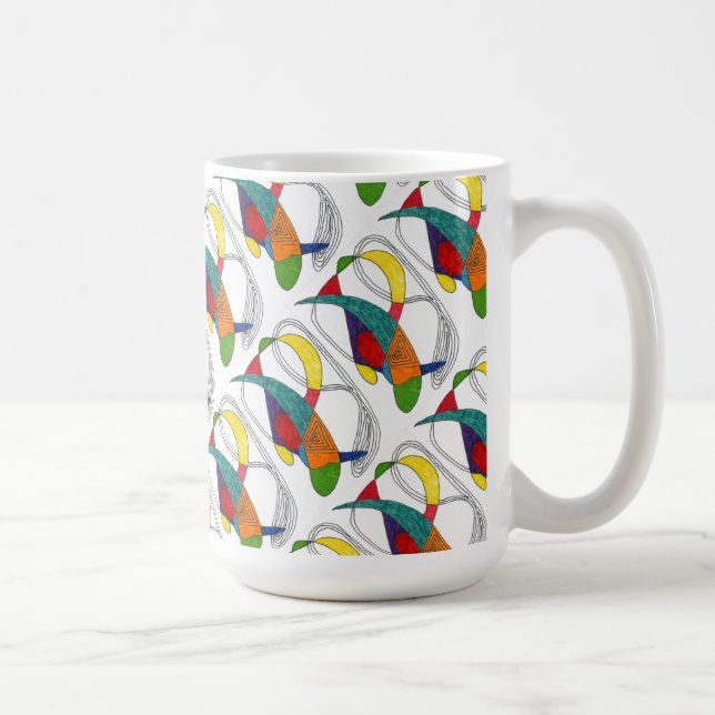 Caneca De Café "Boomerangs Tilados" Abstract Design Mug (Direita)