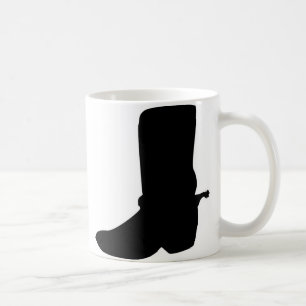Caneca De Café Boot Black Cowboy com Spurs