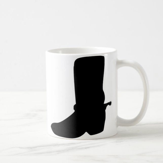 Caneca De Café Boot Black Cowboy com Spurs (Direita)