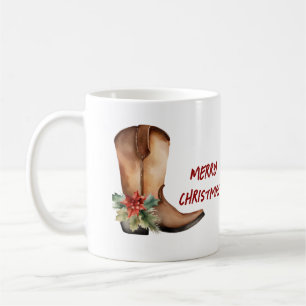 Caneca De Café Boot de Natal da Watercolor