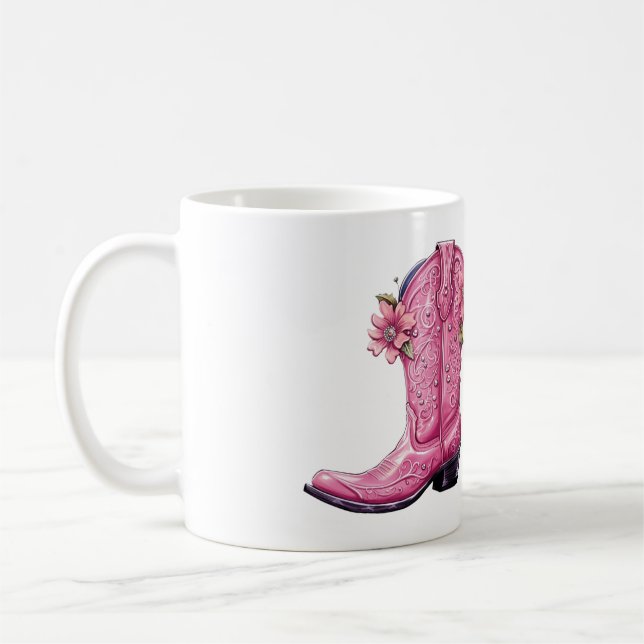 Caneca De Café Boot Howdy, Moça Rosa Quente (Esquerda)