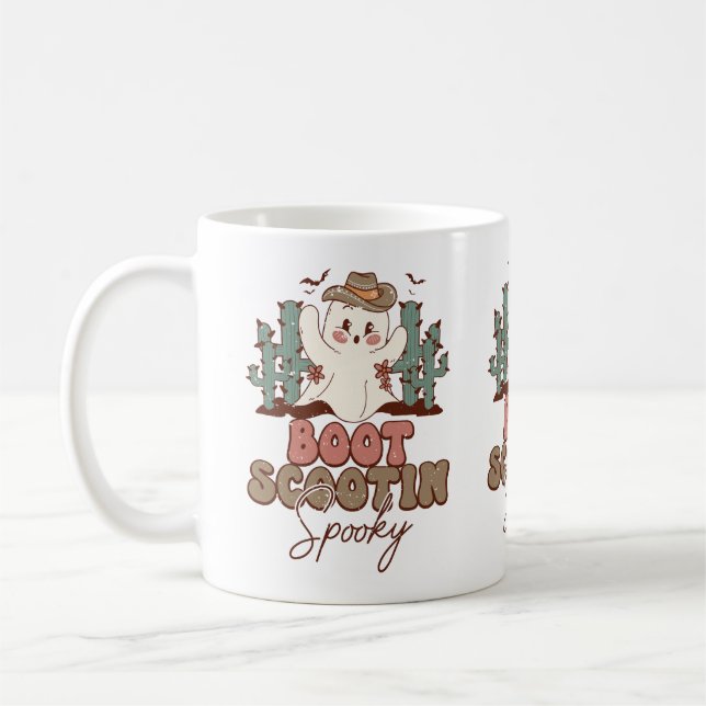 Caneca De Café Boot Scootin Spooky Coffee Cup, Cactus e Ghost (Esquerda)