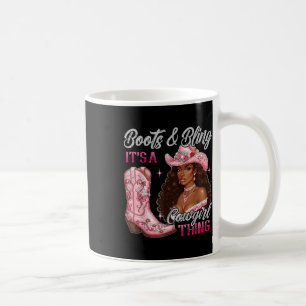 Caneca De Café Boots & Bling It A Cowgir Thing Black