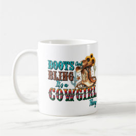 Caneca De Café Boots and Bling Personalizado