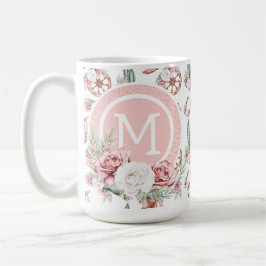 Caneca De Café Boots & Blooms: Personalizado Elegante Chic Ociden