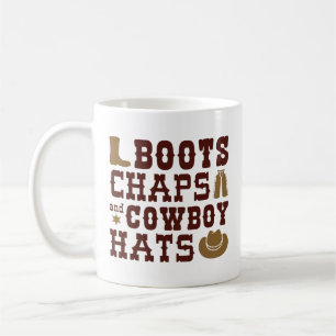 Caneca De Café Boots Chaps E Chapéus De Cowboy
