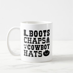 Caneca De Café Boots Chaps E Chapéus De Cowboy