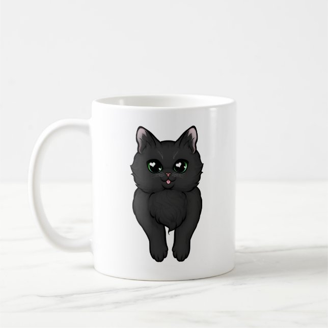 Caneca De Café Booty Gatinho Fluffy Preto (Esquerda)