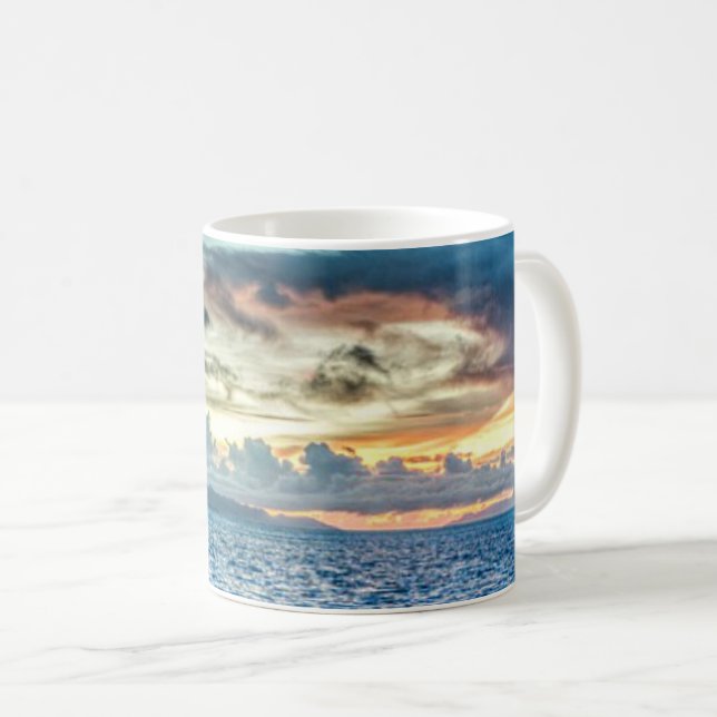Caneca De Café Bora Bora belo pôr do sol (Frente Esquerda)