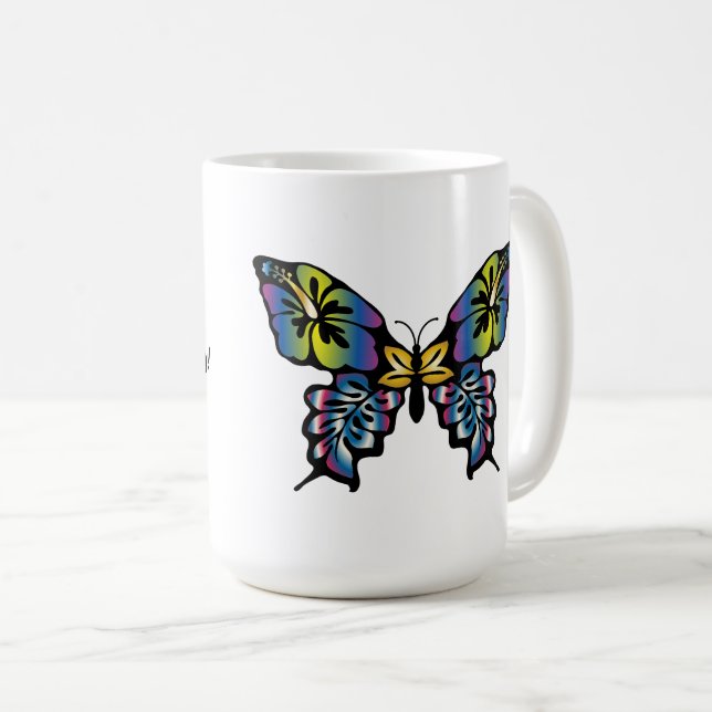 Caneca de Café - Borboleta (Frente Esquerda)