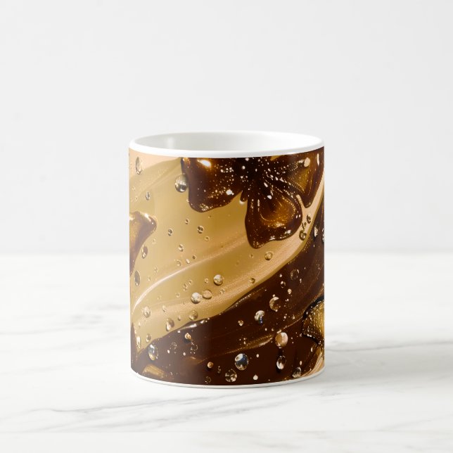 Caneca De Café Borboleta Abstrata Glam Metalizada Dourada (Centro)