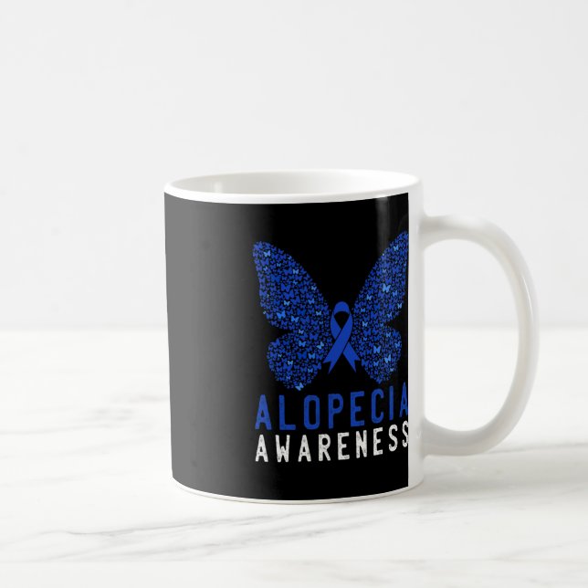 Caneca De Café Borboleta Alopecia Azul AA Fita Suprimento (Direita)