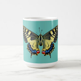 Caneca De Café Borboleta amarela e preta