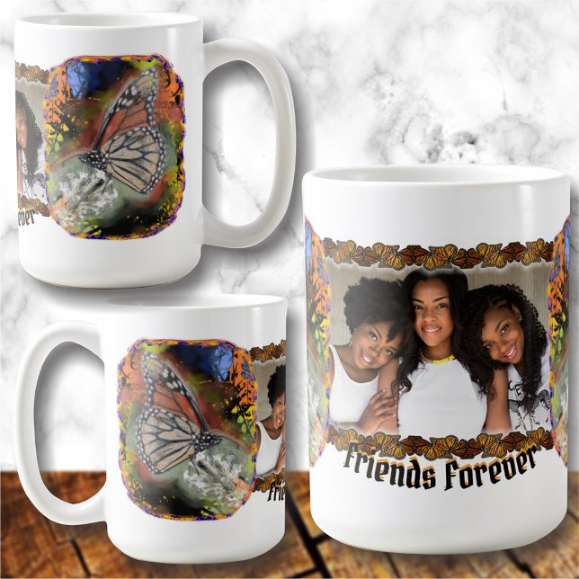 Caneca De Café Borboleta Amigos para sempre (Criador carregado)