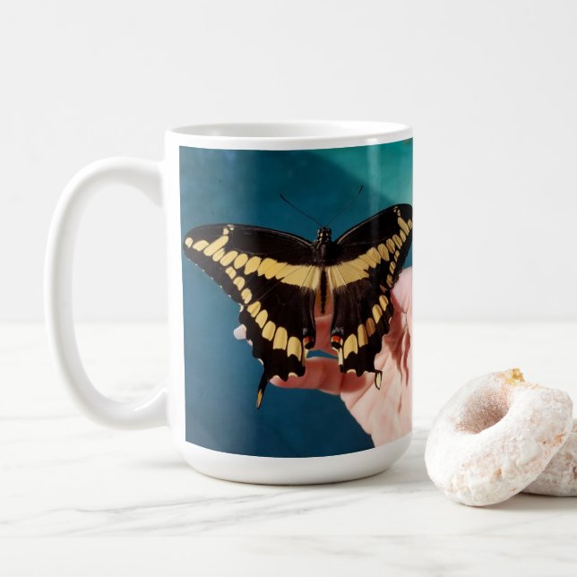 Caneca De Café Borboleta Anormal Amarelo Gigante (Com Donut)