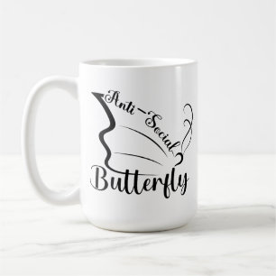 Caneca De Café Borboleta antissocial