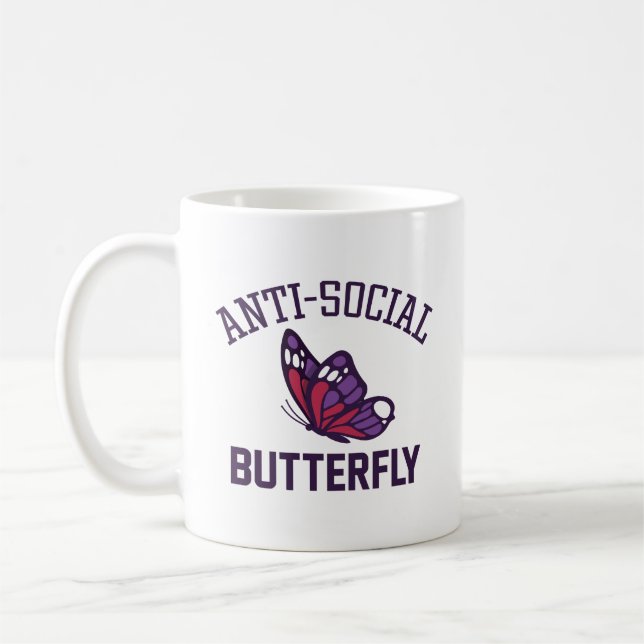 Caneca De Café Borboleta antissocial (Esquerda)