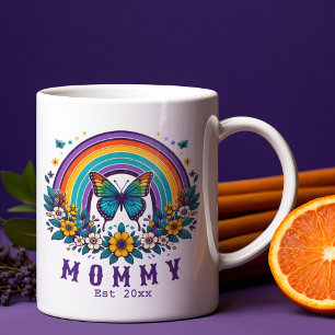 Caneca De Café Borboleta-Arco-Íris Córa, Bonita, Novo presente da