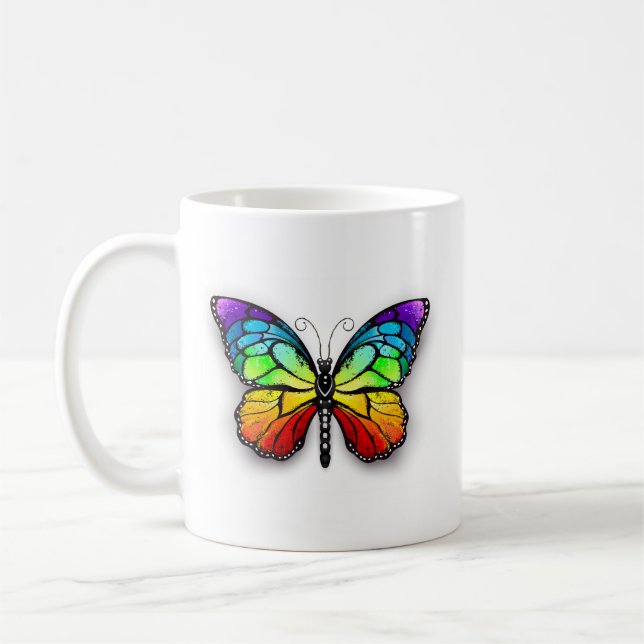 Caneca De Café Borboleta-arco-íris Monarca (Esquerda)