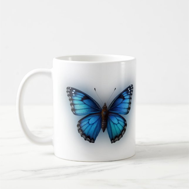 Caneca De Café Borboleta Azul (Esquerda)