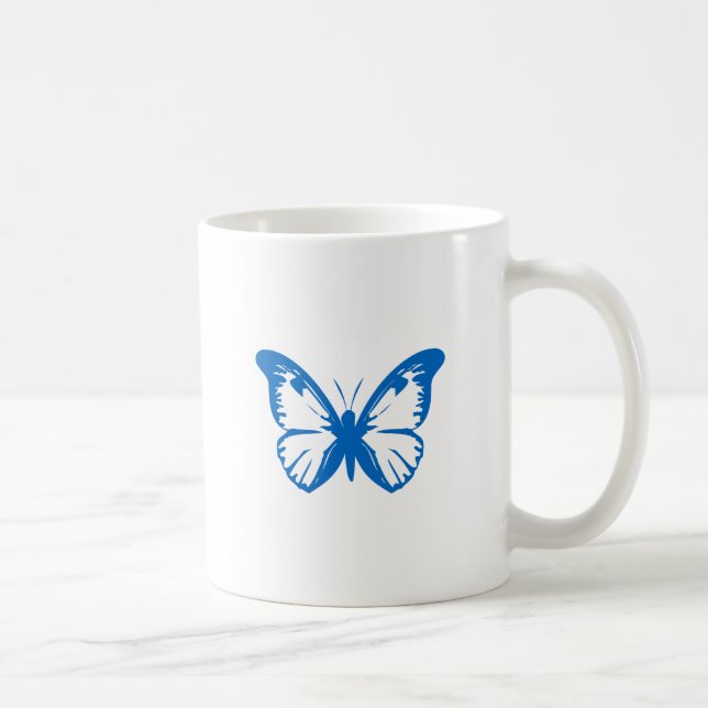 Caneca De Café Borboleta Azul (Direita)
