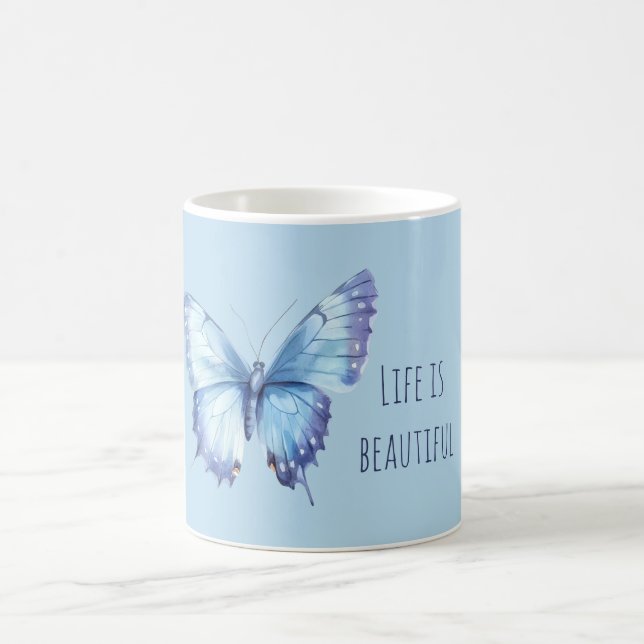 Caneca De Café Borboleta Azul (Centro)