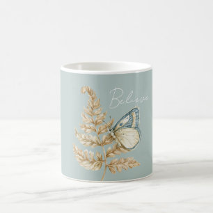 Caneca De Café Borboleta Azul Acredite