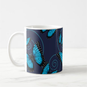 Caneca De Café Borboleta azul do redemoinho de Morpho