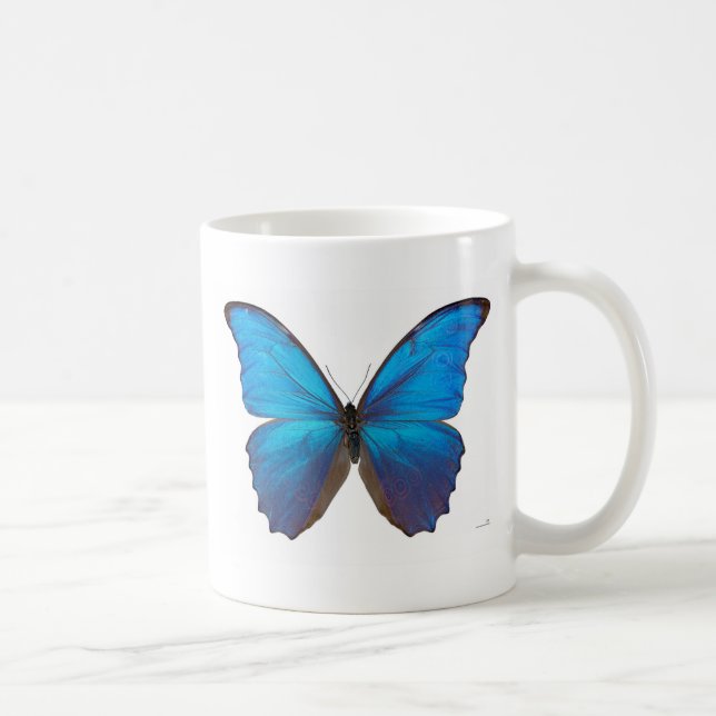 Caneca De Café Borboleta azul gigante de Morpho (Direita)