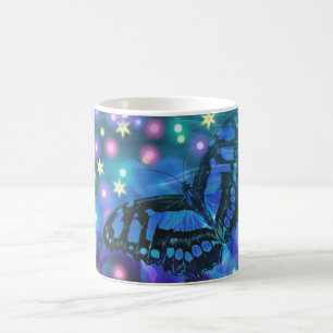 Caneca De Café Borboleta Azul Mágica