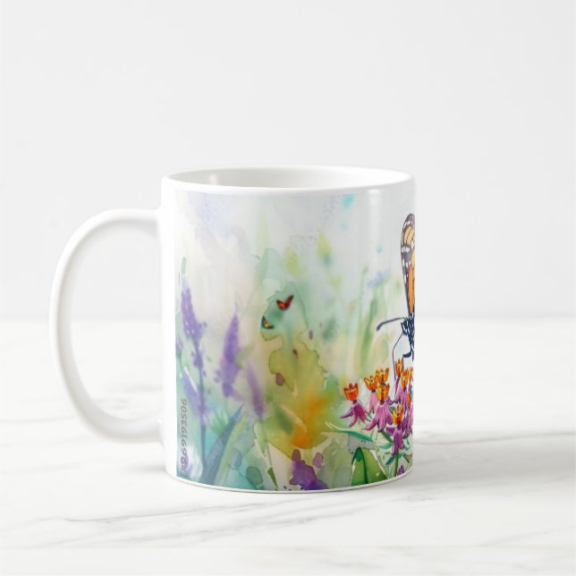 Caneca De Café Borboleta Belo Impressão Personalizado Clássico Mu (Esquerda)