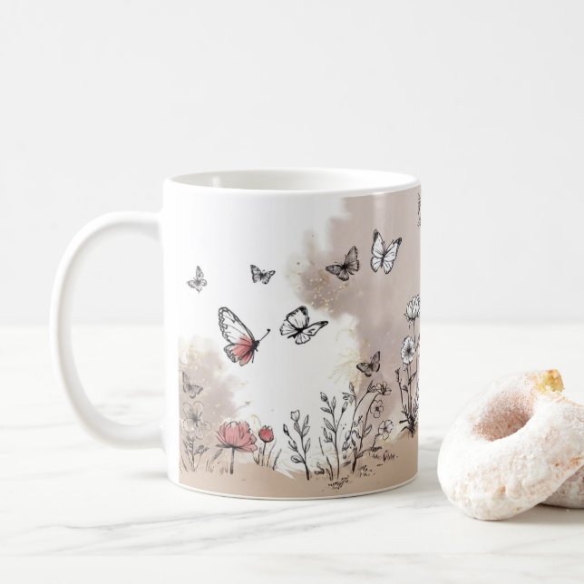 Caneca De Café Borboleta Bliss Coffee Mug (Com Donut)