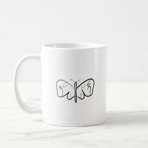 Caneca De Café borboleta branca e negra