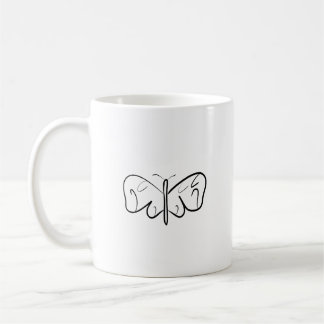 Caneca De Café borboleta branca e negra